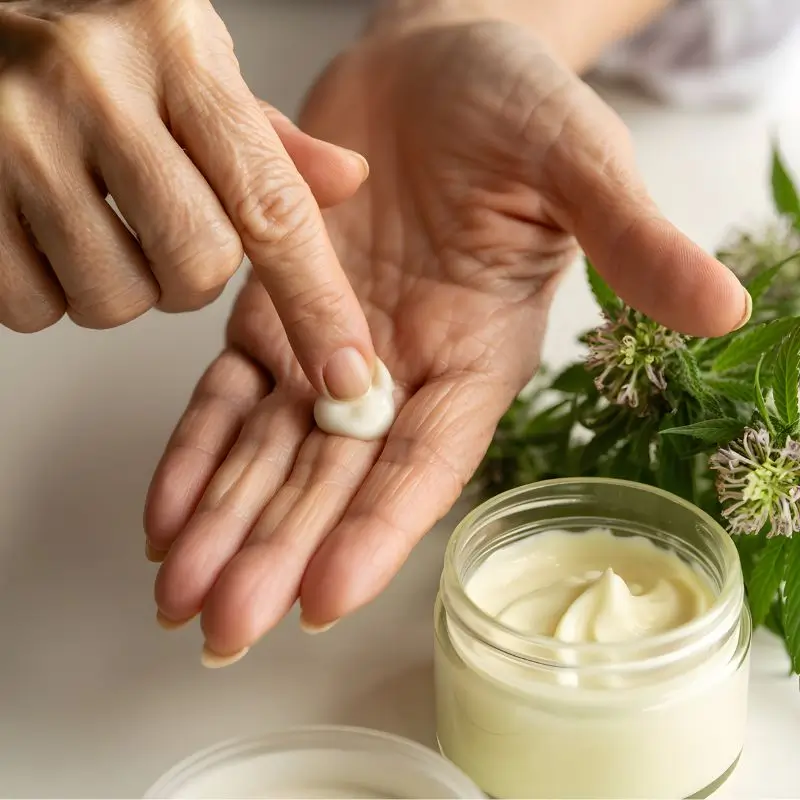 Natural Hand Care Cream and Hands