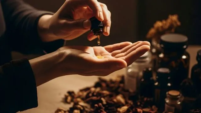 Person Using Essential Oils